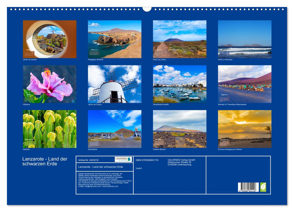 Lanzarote - Land der schwarzen Erde (CALVENDO Wandkalender 2027)