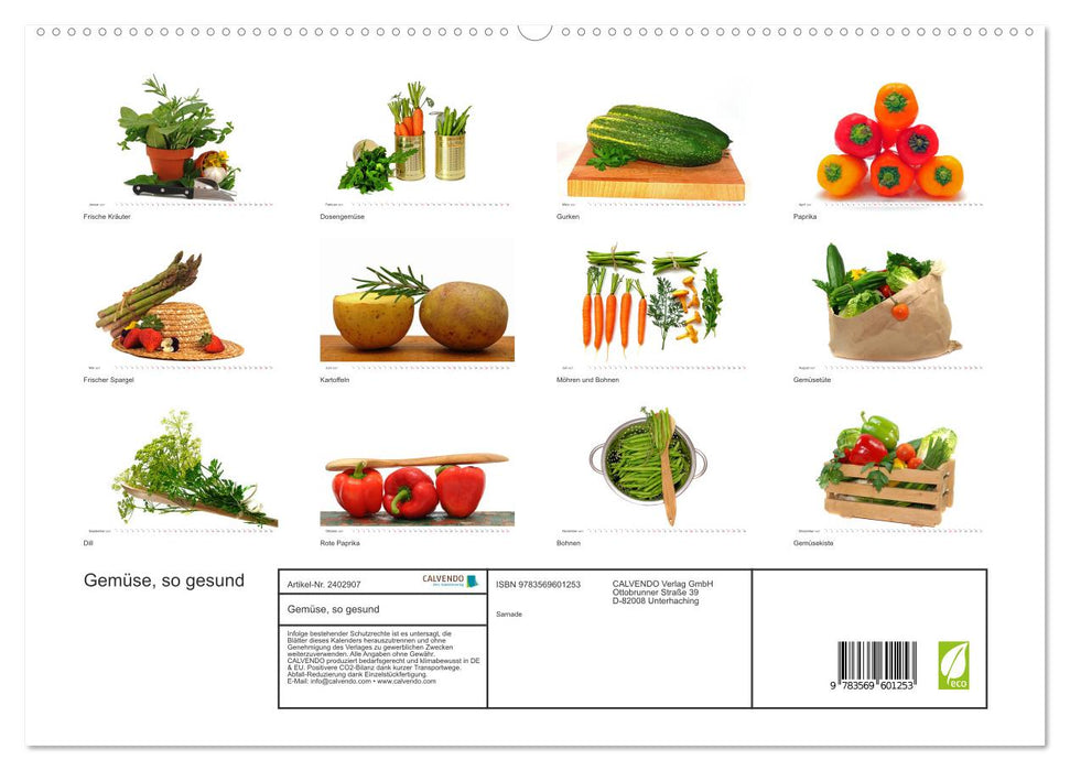 Gemüse, so gesund (CALVENDO Premium Wandkalender 2027)