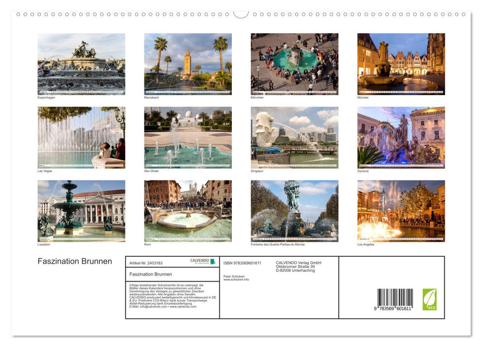 Faszination Brunnen (CALVENDO Wandkalender 2027)