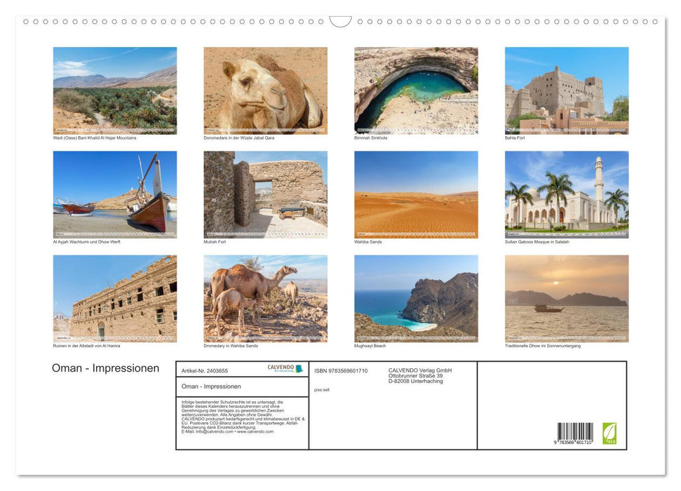 Oman - Impressionen (CALVENDO Wandkalender 2027)