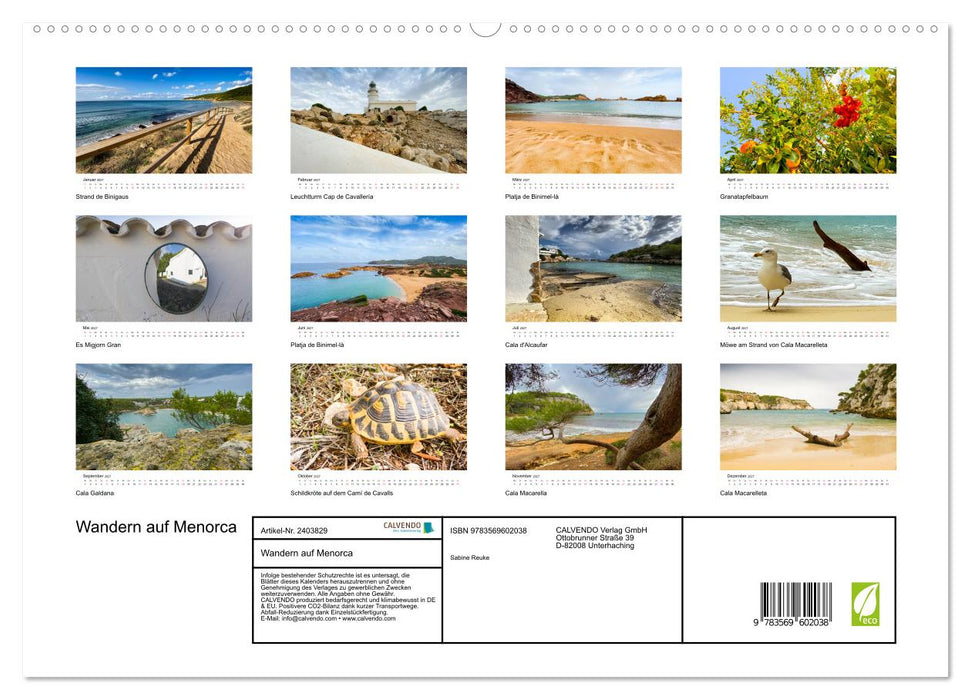 Wandern auf Menorca (CALVENDO Premium Wandkalender 2027)