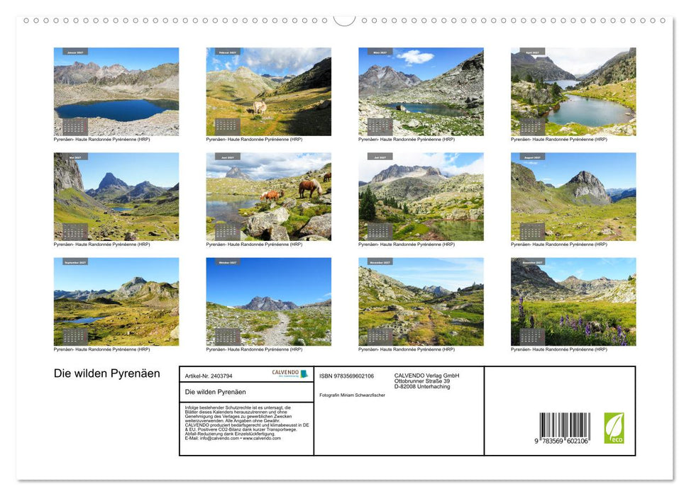 Die wilden Pyrenäen (CALVENDO Premium Wandkalender 2027)