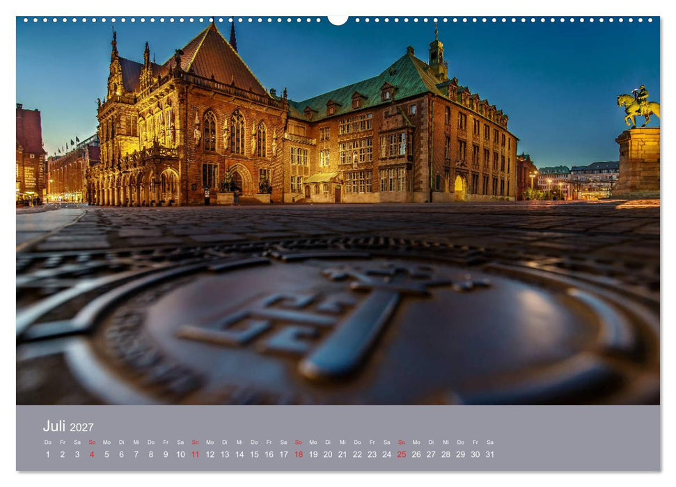 Nachts in Bremen (CALVENDO Premium Wandkalender 2027)