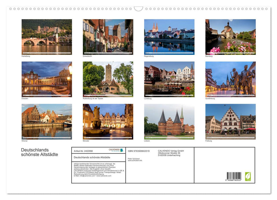 Deutschlands schönste Altstädte (CALVENDO Wandkalender 2027)