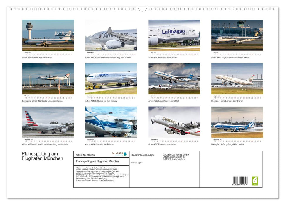 Planespotting am Flughafen München (CALVENDO Wandkalender 2027)