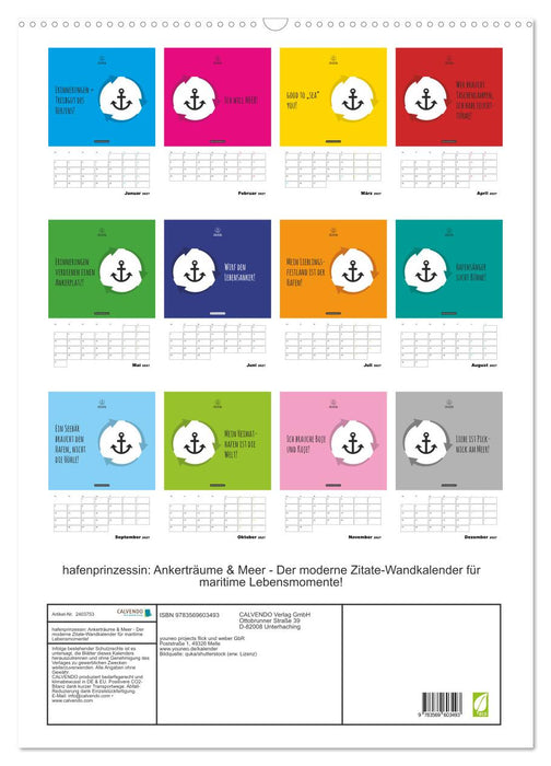 hafenprinzessin: Ankerträume & Meer - Der moderne Zitate-Wandkalender für maritime Lebensmomente! (CALVENDO Wandkalender 2027)