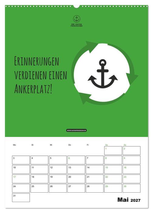 hafenprinzessin: Ankerträume & Meer - Der moderne Zitate-Wandkalender für maritime Lebensmomente! (CALVENDO Wandkalender 2027)