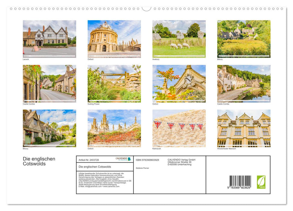 Die englischen Cotswolds (CALVENDO Premium Wandkalender 2027)