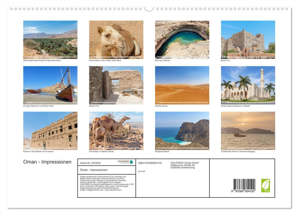 Oman - Impressionen (CALVENDO Premium Wandkalender 2027)