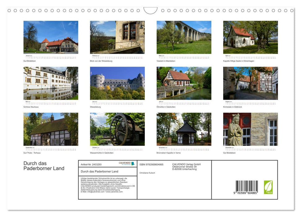 Durch das Paderborner Land (CALVENDO Wandkalender 2027)