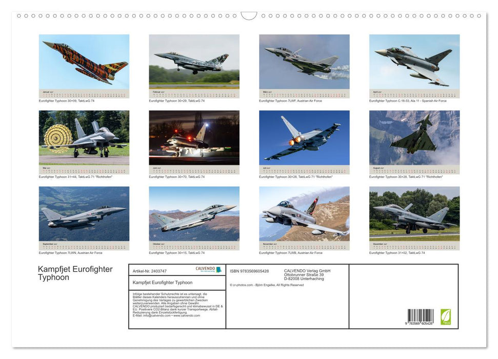 Kampfjet Eurofighter Typhoon (CALVENDO Wandkalender 2027)