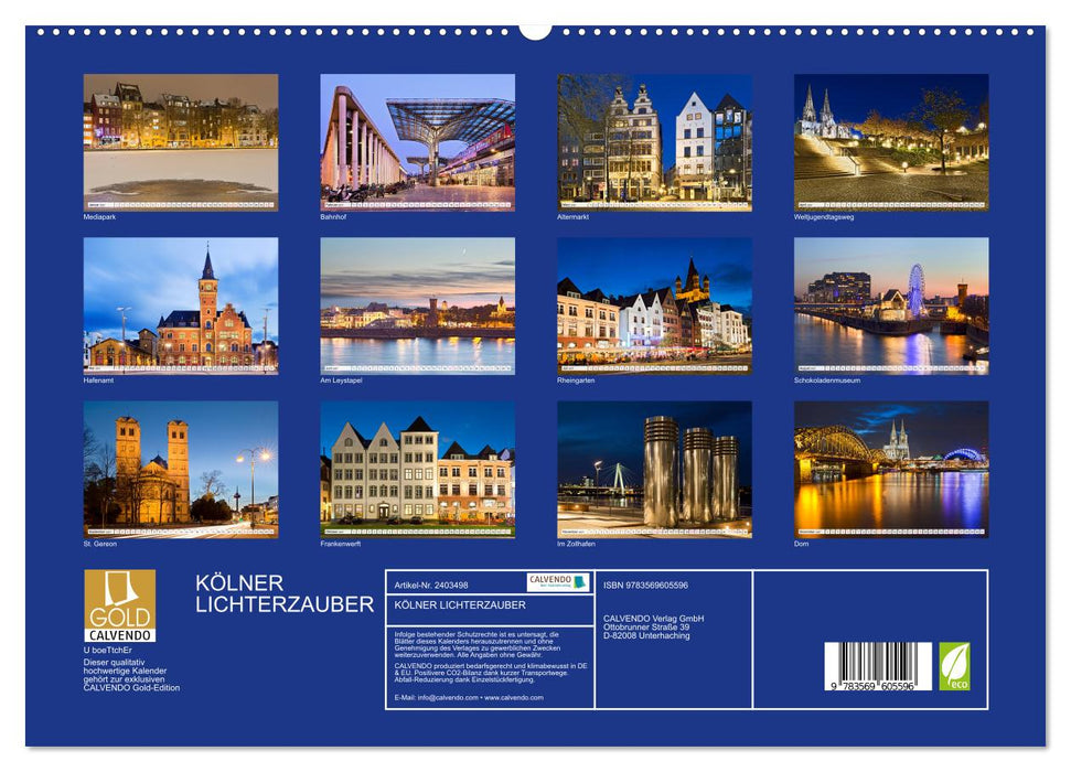 KÖLNER LICHTERZAUBER (CALVENDO Premium Wandkalender 2027)