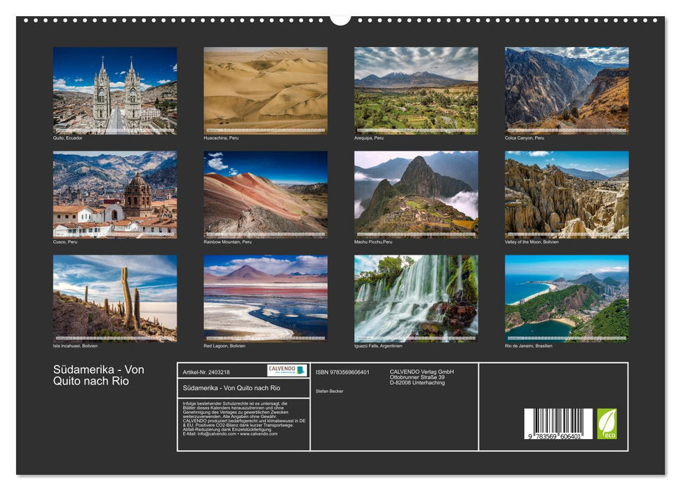 Südamerika - Von Quito nach Rio (CALVENDO Premium Wandkalender 2027)