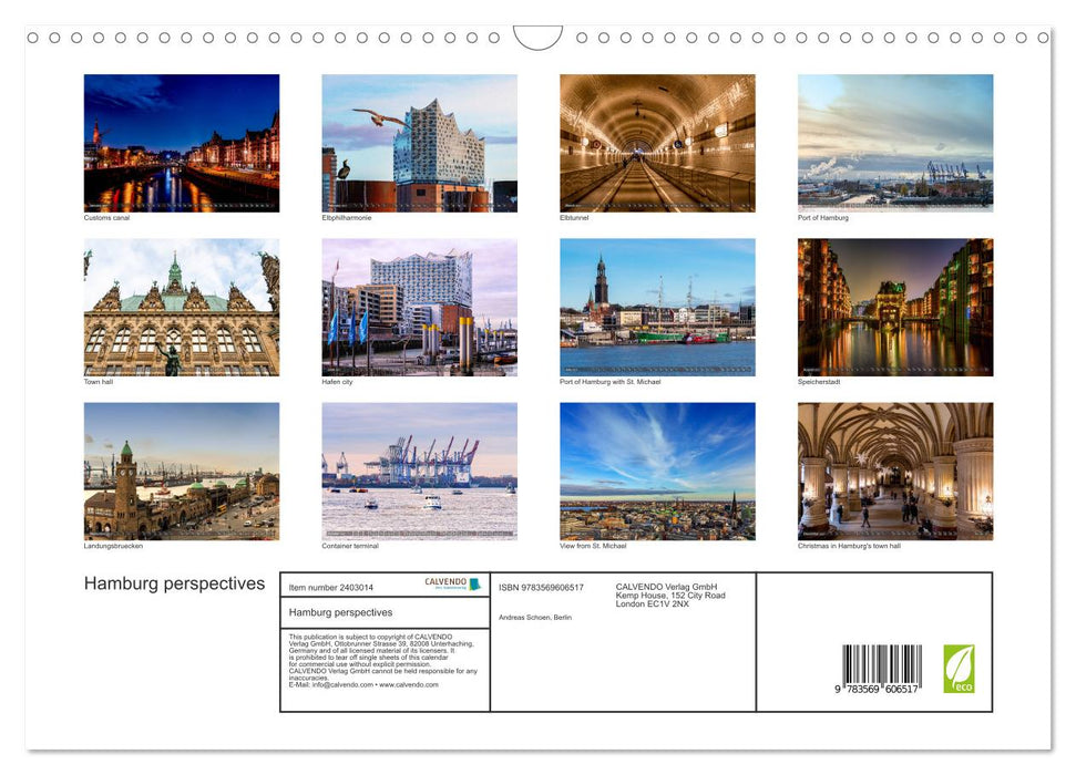Hamburg perspectives (CALVENDO Monthly Calendar 2027)