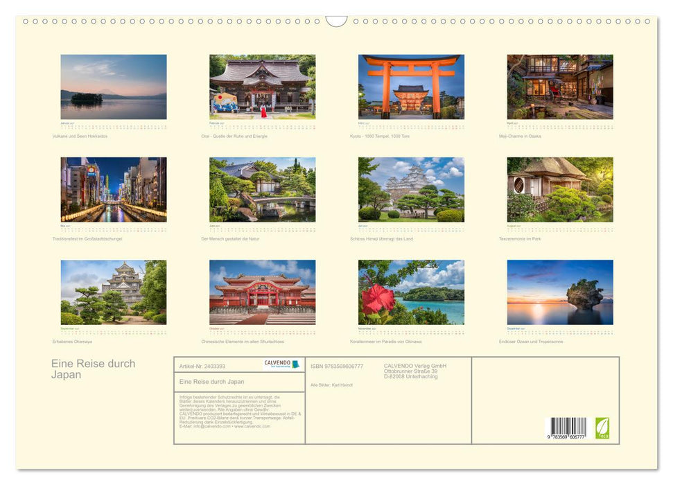 Eine Reise durch Japan (CALVENDO Wandkalender 2027)