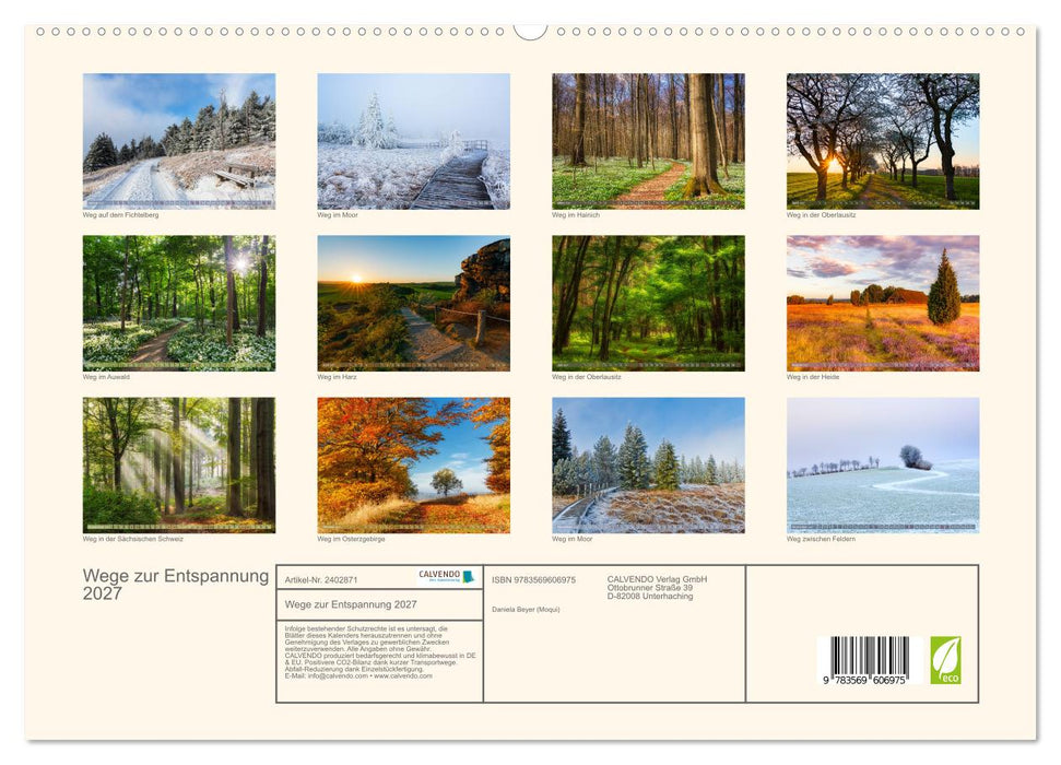 Wege zur Entspannung 2027 (CALVENDO Premium Wandkalender 2027)