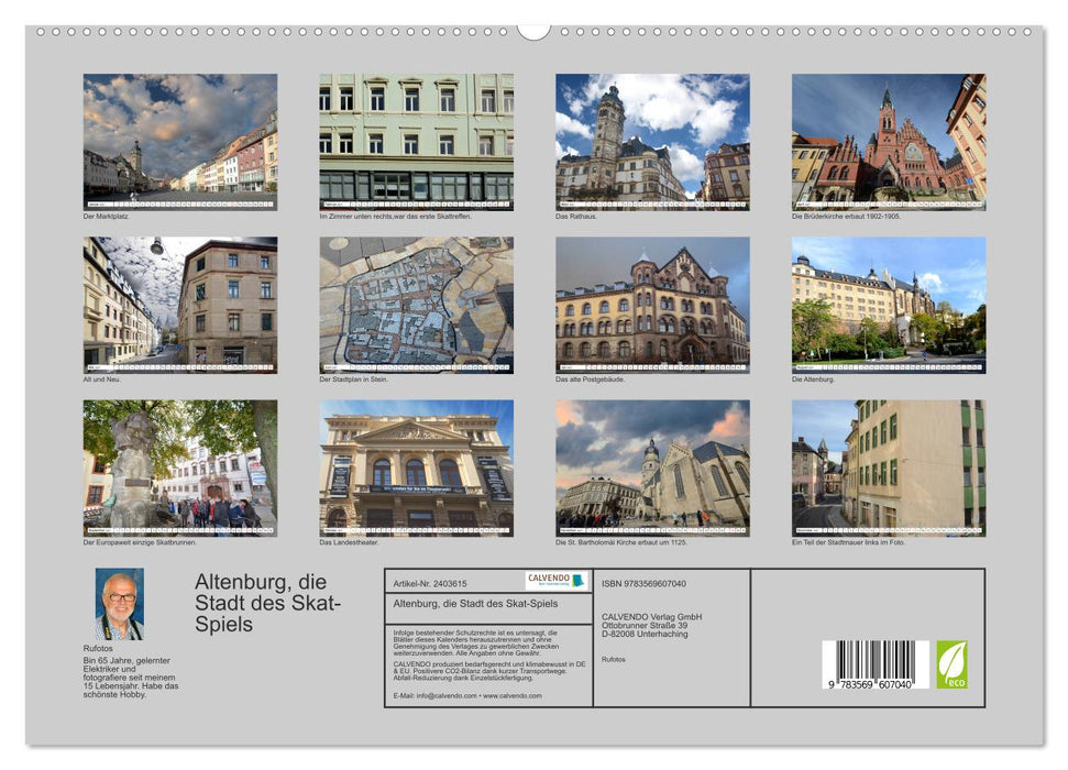 Altenburg, die Stadt des Skat-Spiels (CALVENDO Premium Wandkalender 2027)