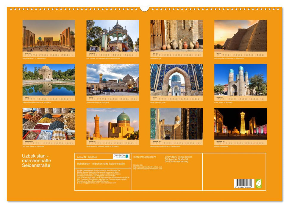 Uzbekistan - märchenhafte Seidenstraße (CALVENDO Wandkalender 2027)