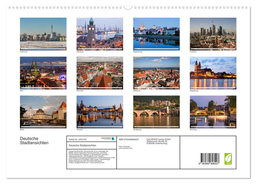Deutsche Stadtansichten (CALVENDO Premium Wandkalender 2027)