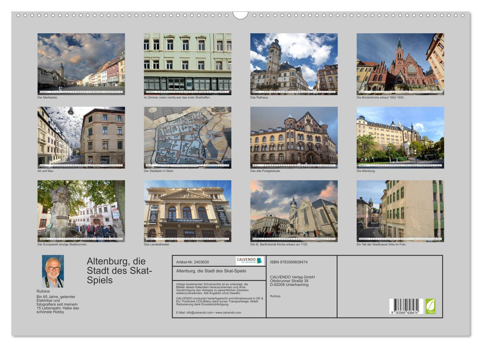 Altenburg, die Stadt des Skat-Spiels (CALVENDO Wandkalender 2027)