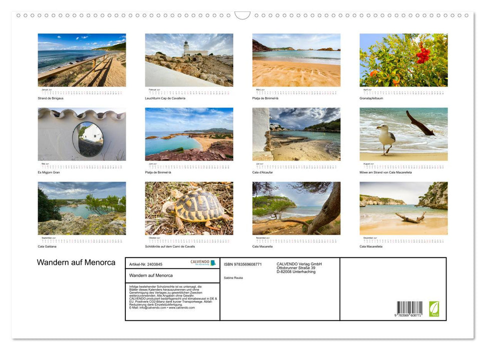 Wandern auf Menorca (CALVENDO Wandkalender 2027)