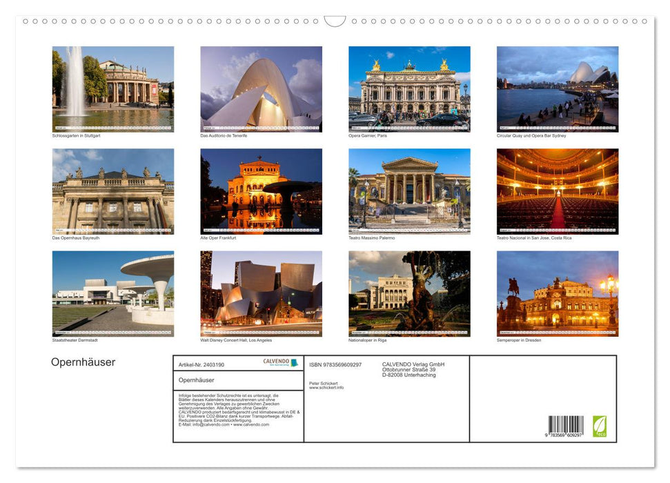 Opernhäuser (CALVENDO Wandkalender 2027)