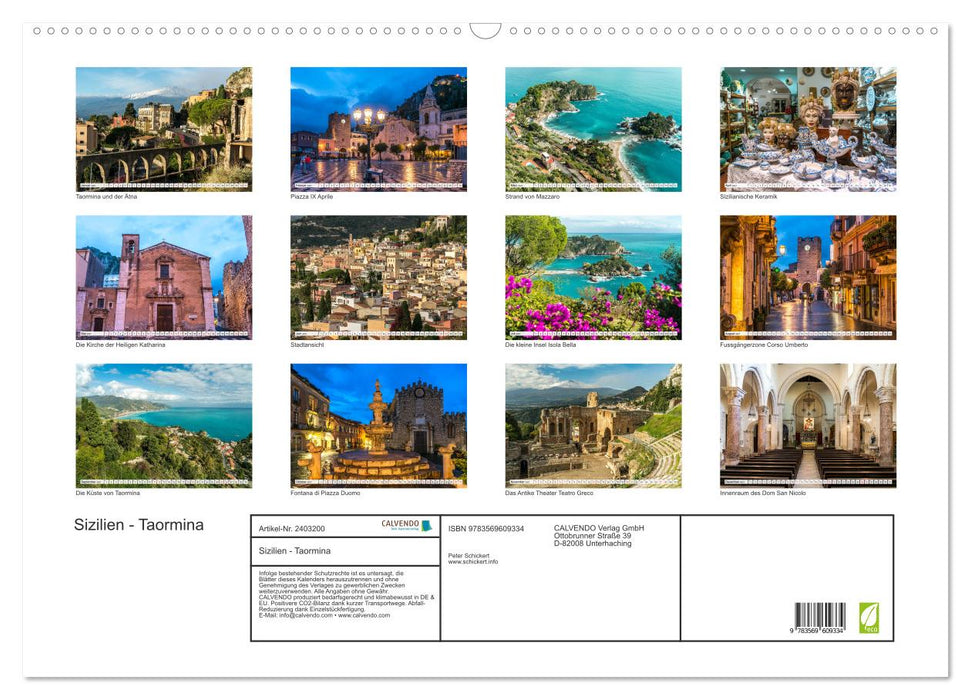 Sizilien - Taormina (CALVENDO Wandkalender 2027)