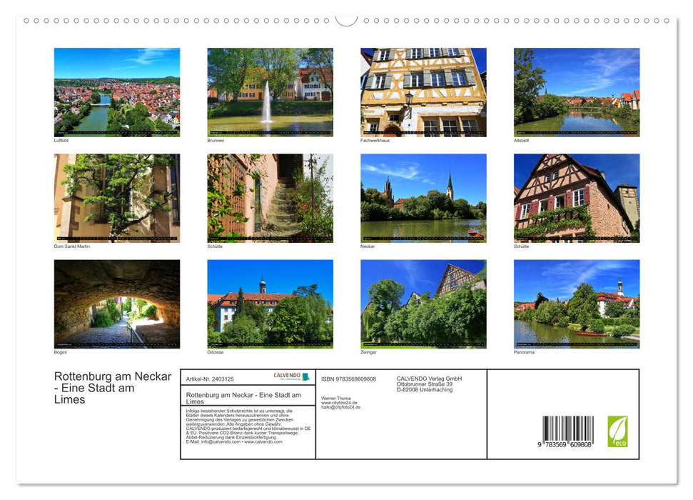 Rottenburg am Neckar - Eine Stadt am Limes (CALVENDO Premium Wandkalender 2027)