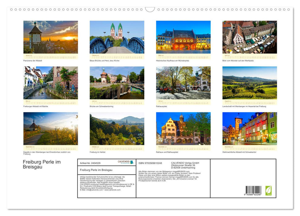 Freiburg Perle im Breisgau (CALVENDO Wandkalender 2027)