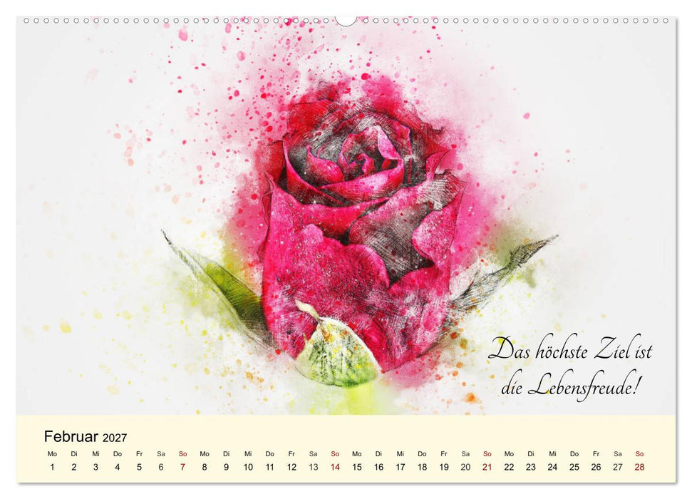 Aquarelle und Lebensweisheiten (CALVENDO Premium Wandkalender 2027)