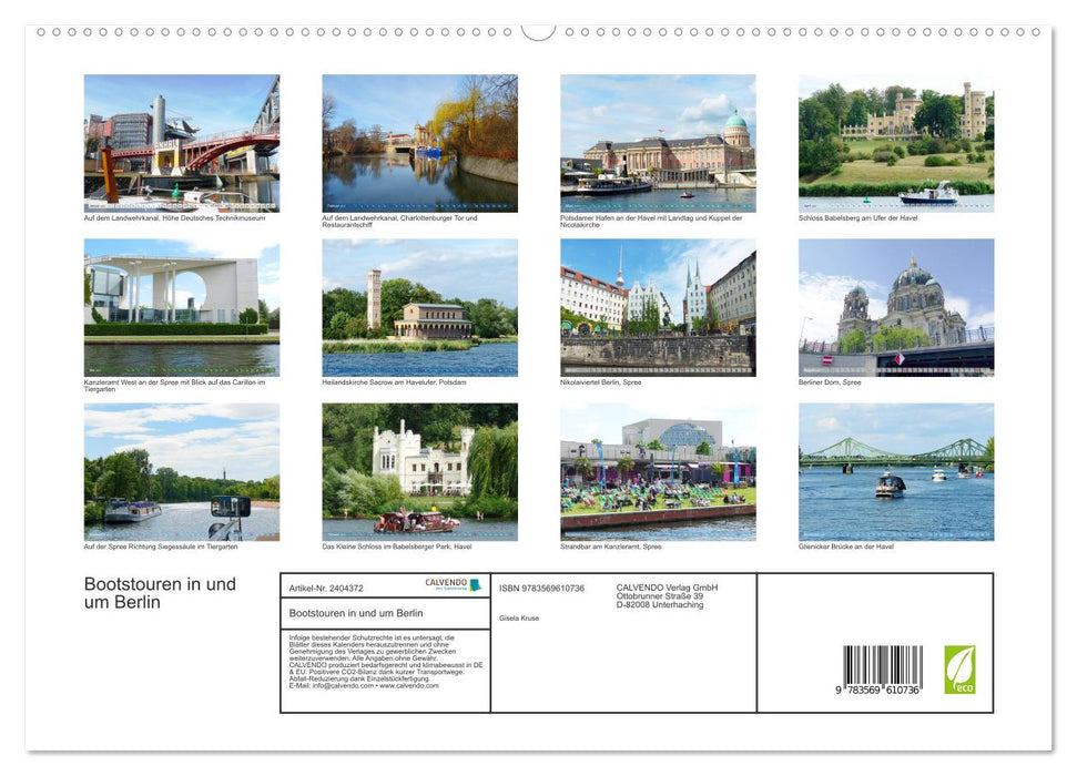 Bootstouren in und um Berlin (CALVENDO Premium Wandkalender 2027)