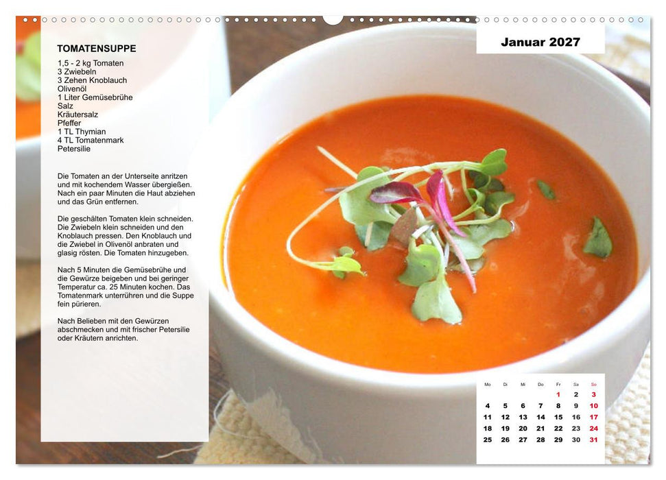Aus der Suppenküche. Küchenkalender mit tollen Rezepten (CALVENDO Premium Wandkalender 2027)