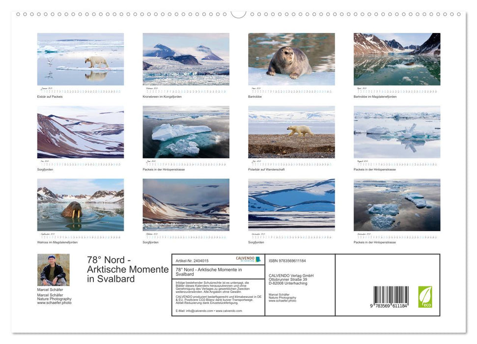 78° Nord - Arktische Momente in Svalbard (CALVENDO Premium Wandkalender 2027)