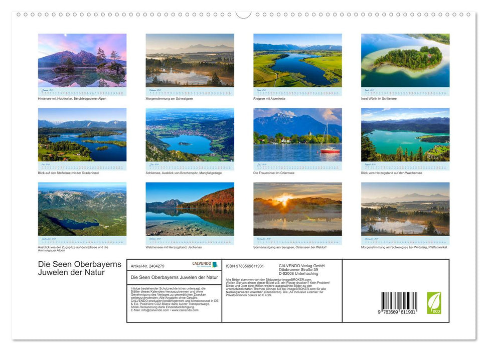 Die Seen Oberbayerns Juwelen der Natur (CALVENDO Premium Wandkalender 2027)