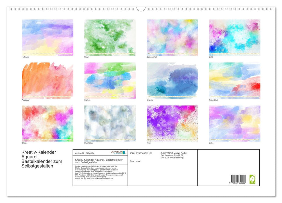 Kreativ-Kalender Aquarell. Bastelkalender zum Selbstgestalten (CALVENDO Wandkalender 2027)