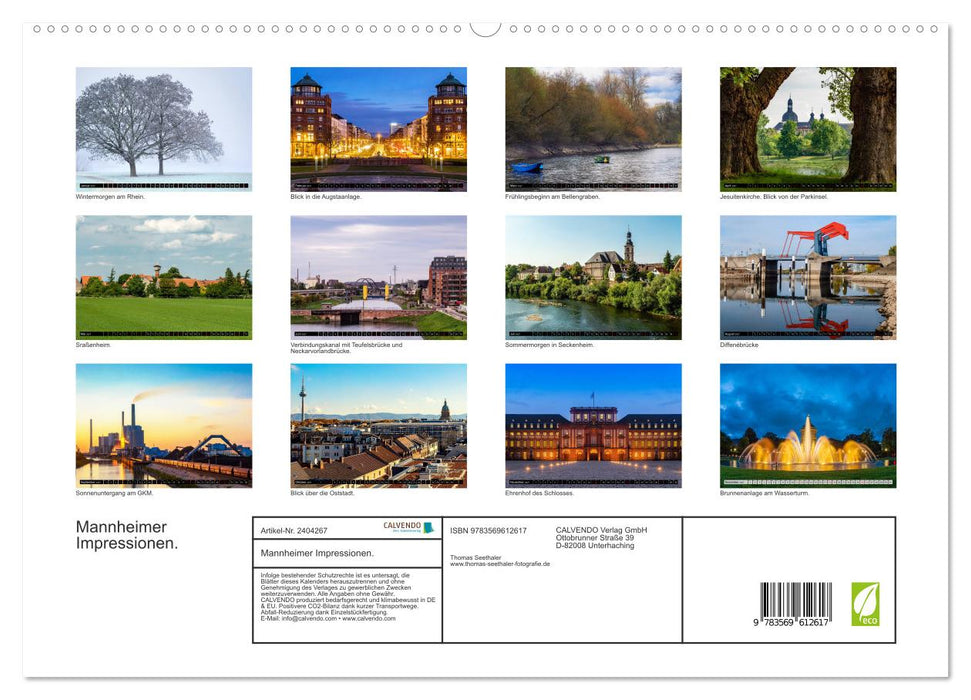 Mannheimer Impressionen. (CALVENDO Premium Wandkalender 2027)