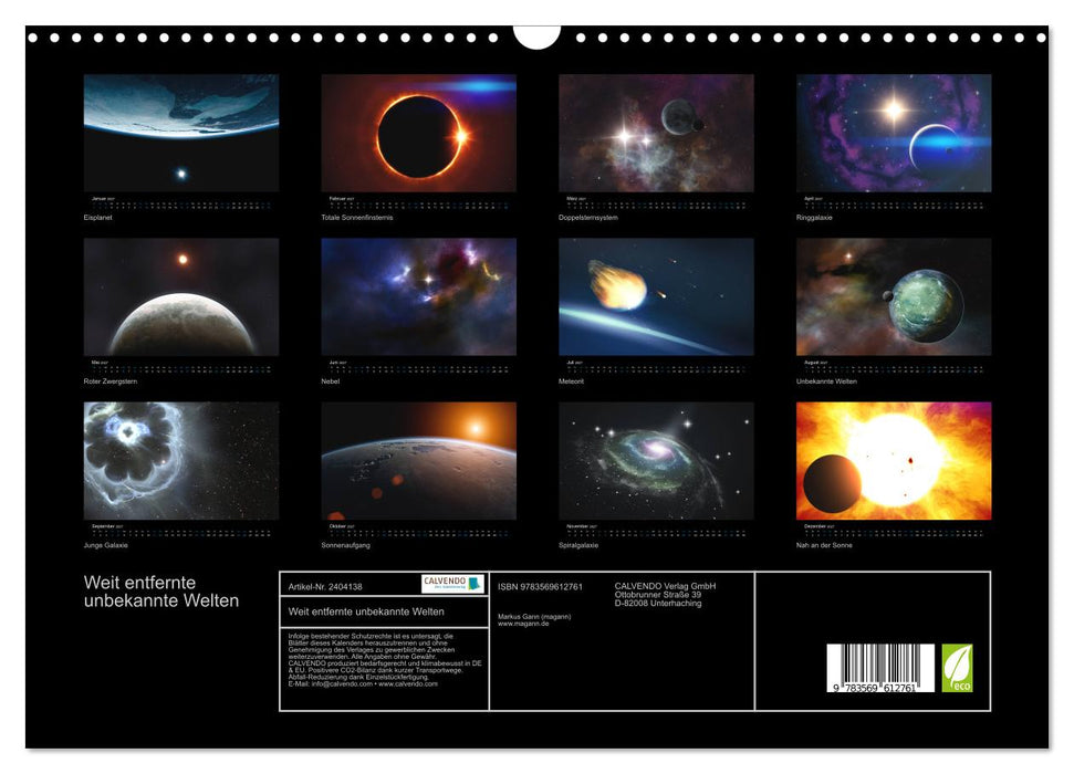 Weit entfernte unbekannte Welten (CALVENDO Wandkalender 2027)