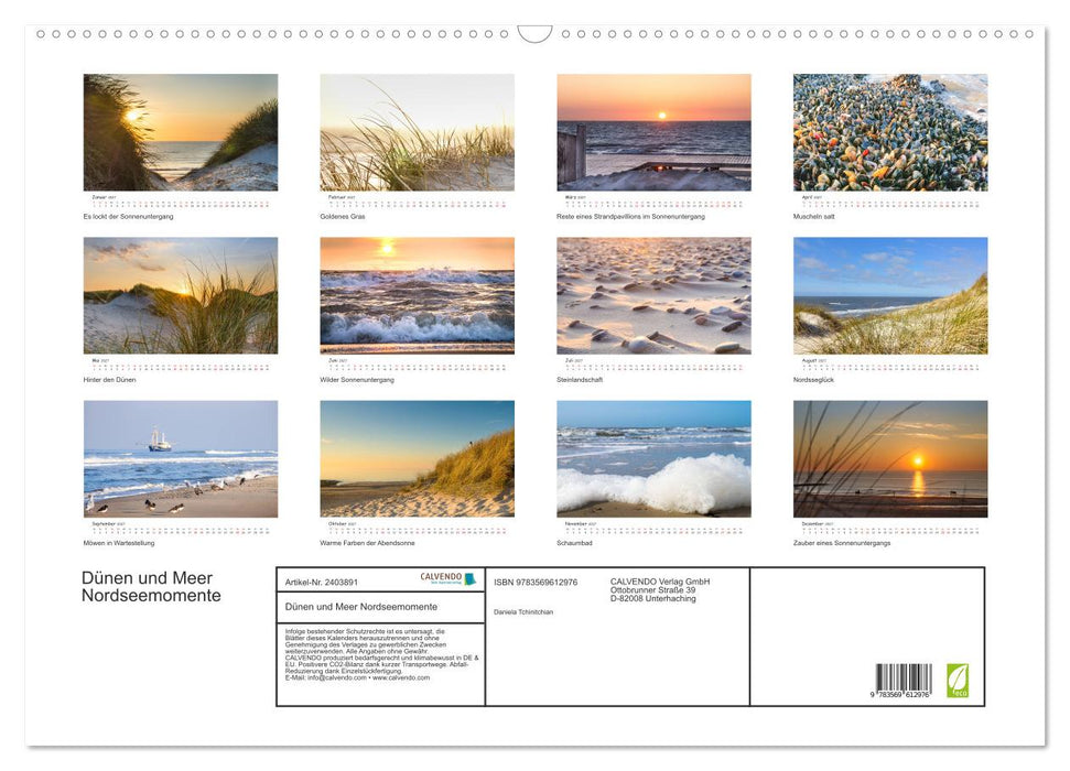 Dünen und Meer Nordseemomente (CALVENDO Wandkalender 2027)