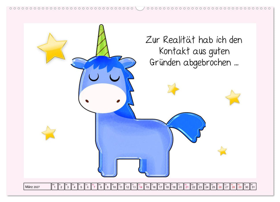 Unicorns. Einhorn-Sprüche und Weisheiten! (CALVENDO Premium Wandkalender 2027)