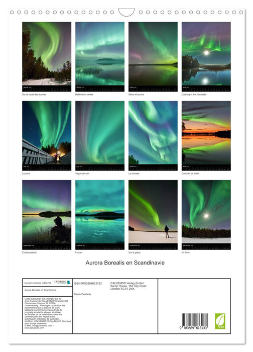 Aurora Borealis en Scandinavie (CALVENDO Calendrier mensuel 2027)