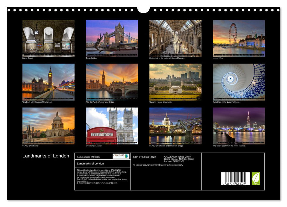 Landmarks of London (CALVENDO Monthly Calendar 2027)