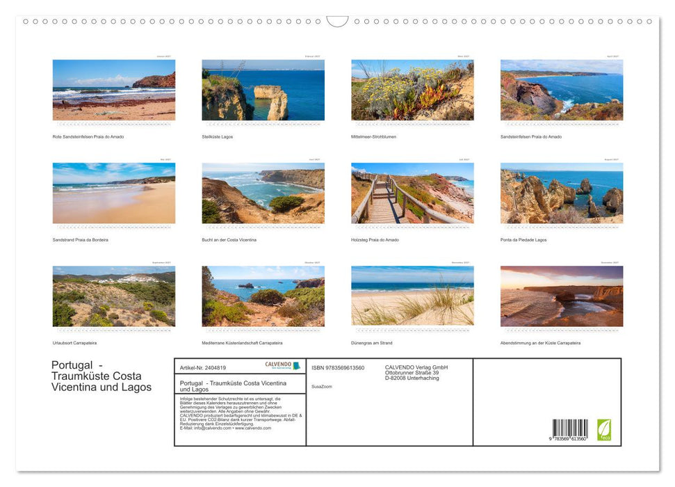 Portugal - Traumküste Costa Vicentina und Lagos (CALVENDO Wandkalender 2027)