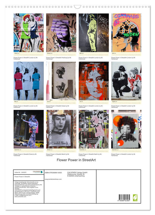Flower Power in StreetArt (CALVENDO Wandkalender 2027)