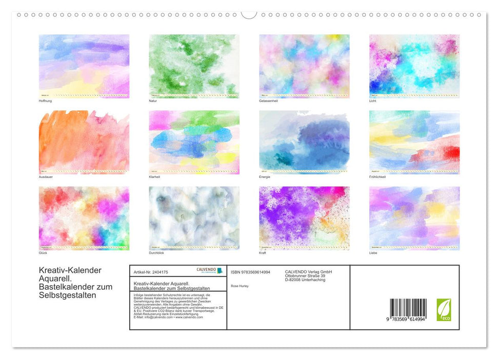 Kreativ-Kalender Aquarell. Bastelkalender zum Selbstgestalten (CALVENDO Premium Wandkalender 2027)