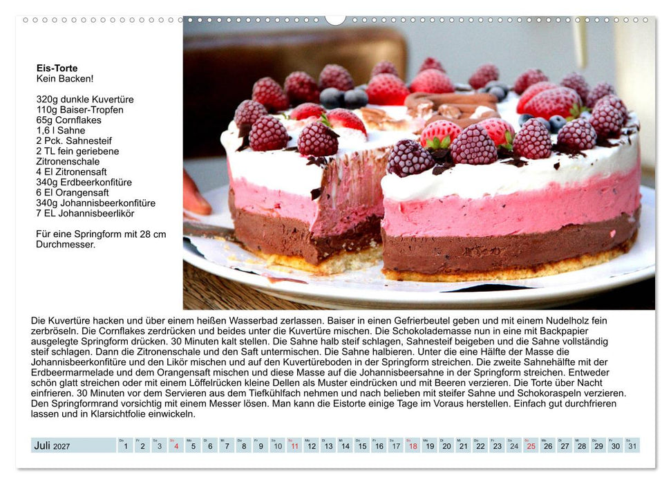 Exquisite Torten. Köstliche Rezepte für viele Anlässe (CALVENDO Premium Wandkalender 2027)