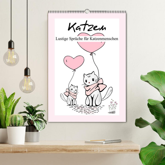 Katzen. Lustige Sprüche für Katzenmenschen (CALVENDO Wandkalender 2027)