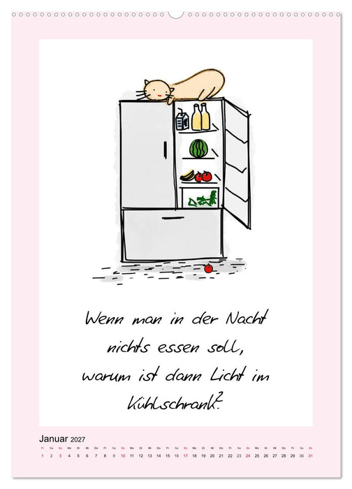 Katzen. Lustige Sprüche für Katzenmenschen (CALVENDO Wandkalender 2027)