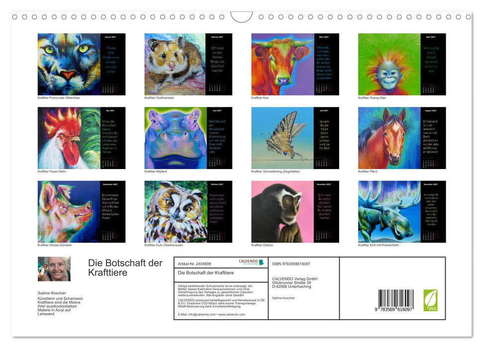 Die Botschaft der Krafttiere (CALVENDO Wandkalender 2027)