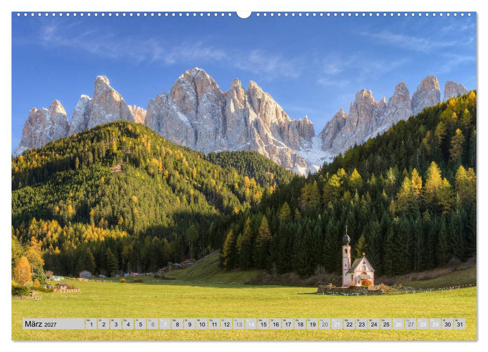 Wunderschöne Dolomiten (CALVENDO Premium Wandkalender 2027)