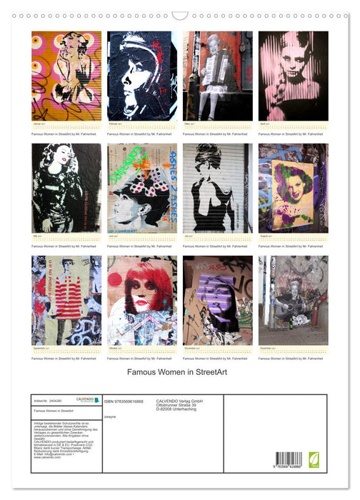 Famous Women in StreetArt (CALVENDO Wandkalender 2027)